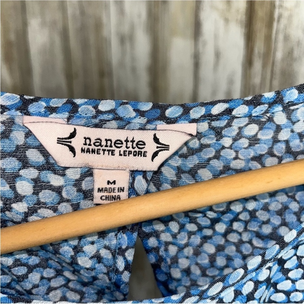 Nanette Lepore Blue Dot Blouse - Picture 4 of 5
